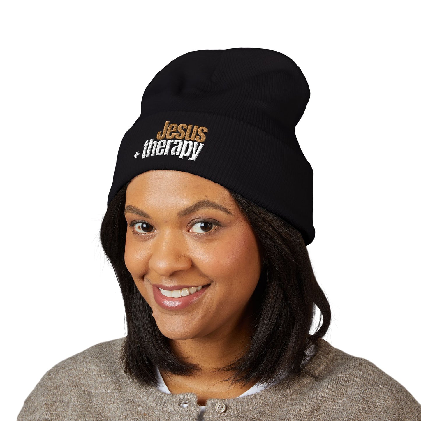 "Jesus + Therapy" Classic Cuffed Beanie