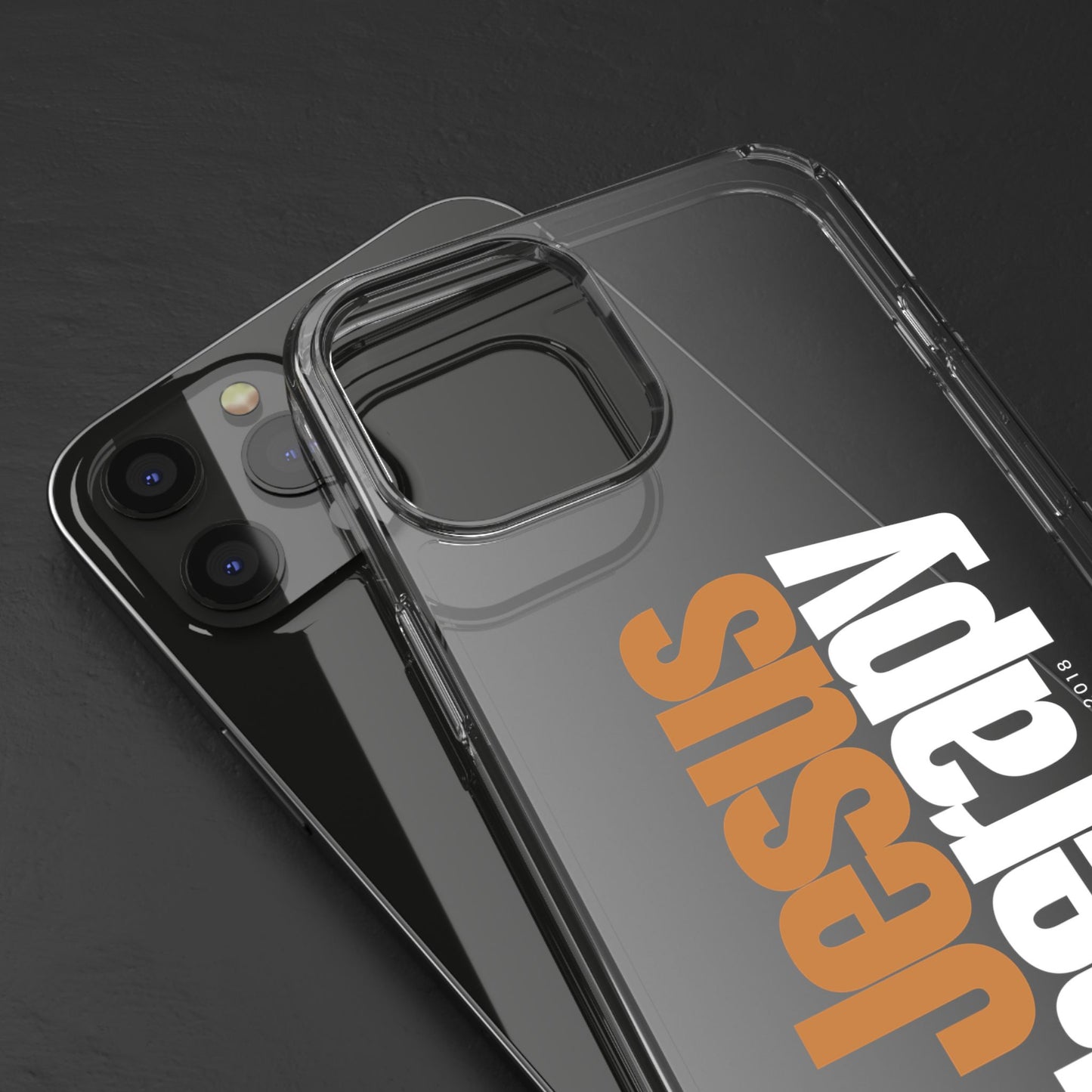"Jesus + therapy" Clear Phone Cases - white & gold