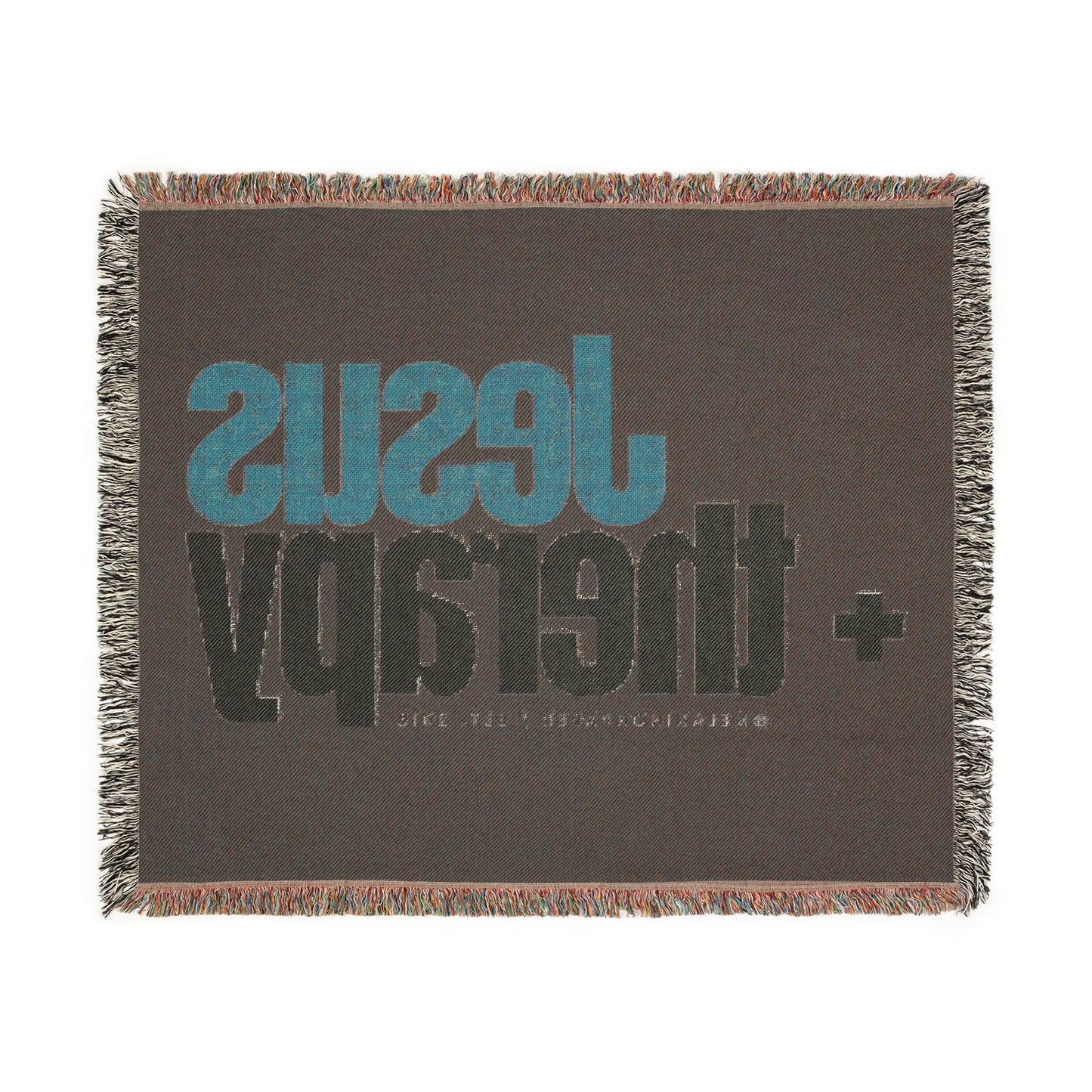 "Jesus + Therapy" Cozy Woven Blanket