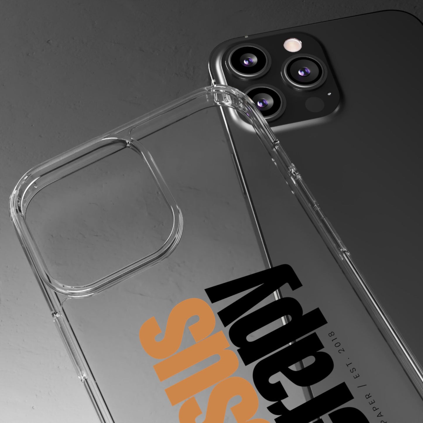 "Jesus + therapy" Clear Phone Cases - black & gold