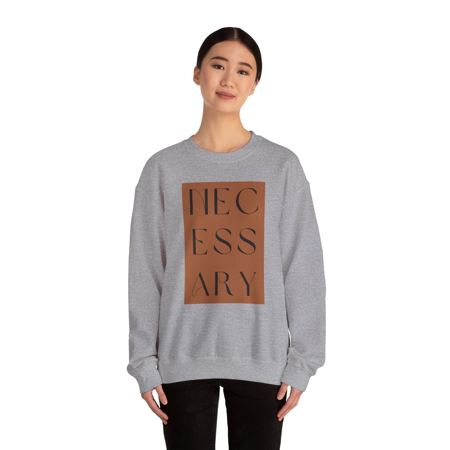 "necessary" Unisex Heavy Blend™ Crewneck Sweatshirt - Black & Gray Available