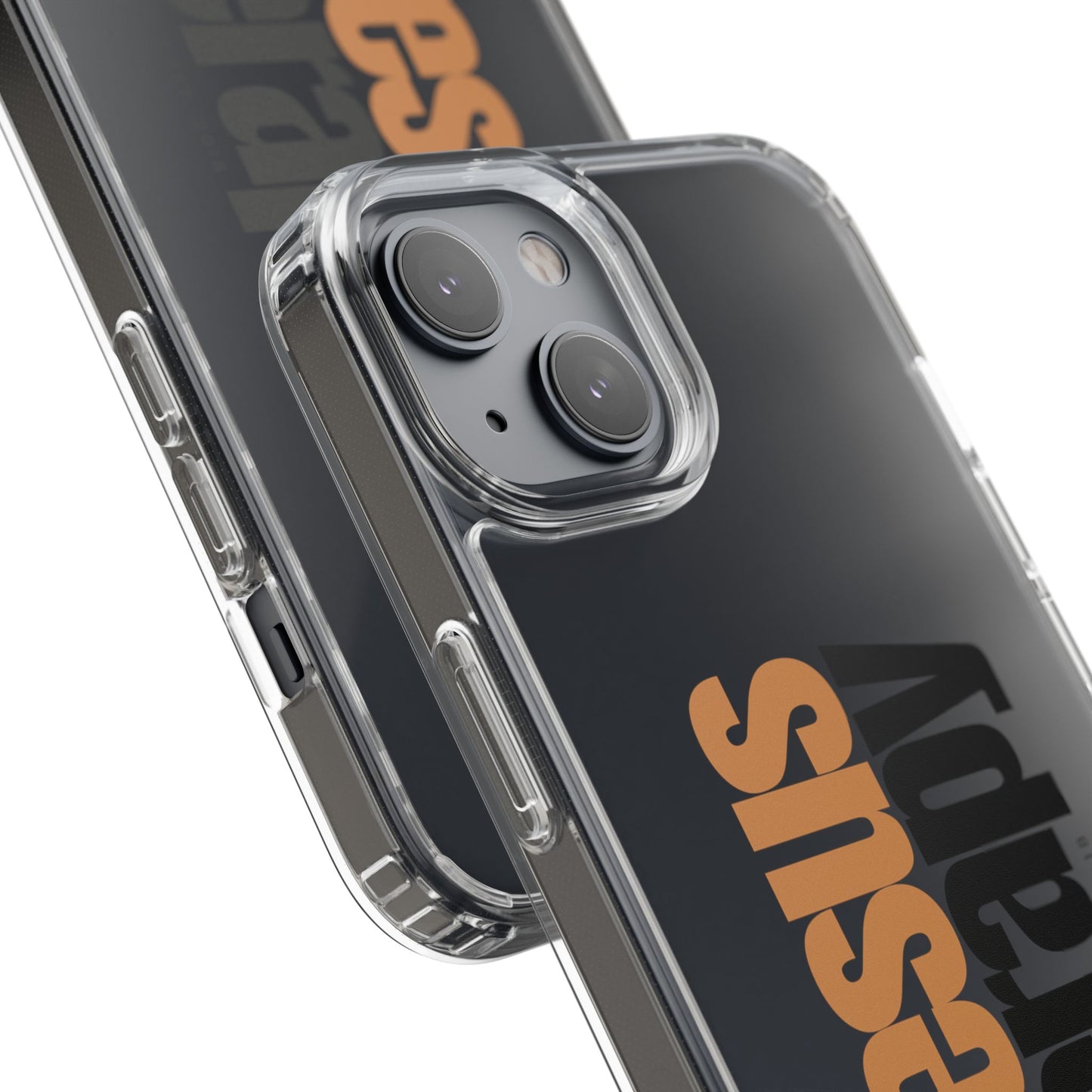 "Jesus + therapy" Clear Phone Cases - black & gold