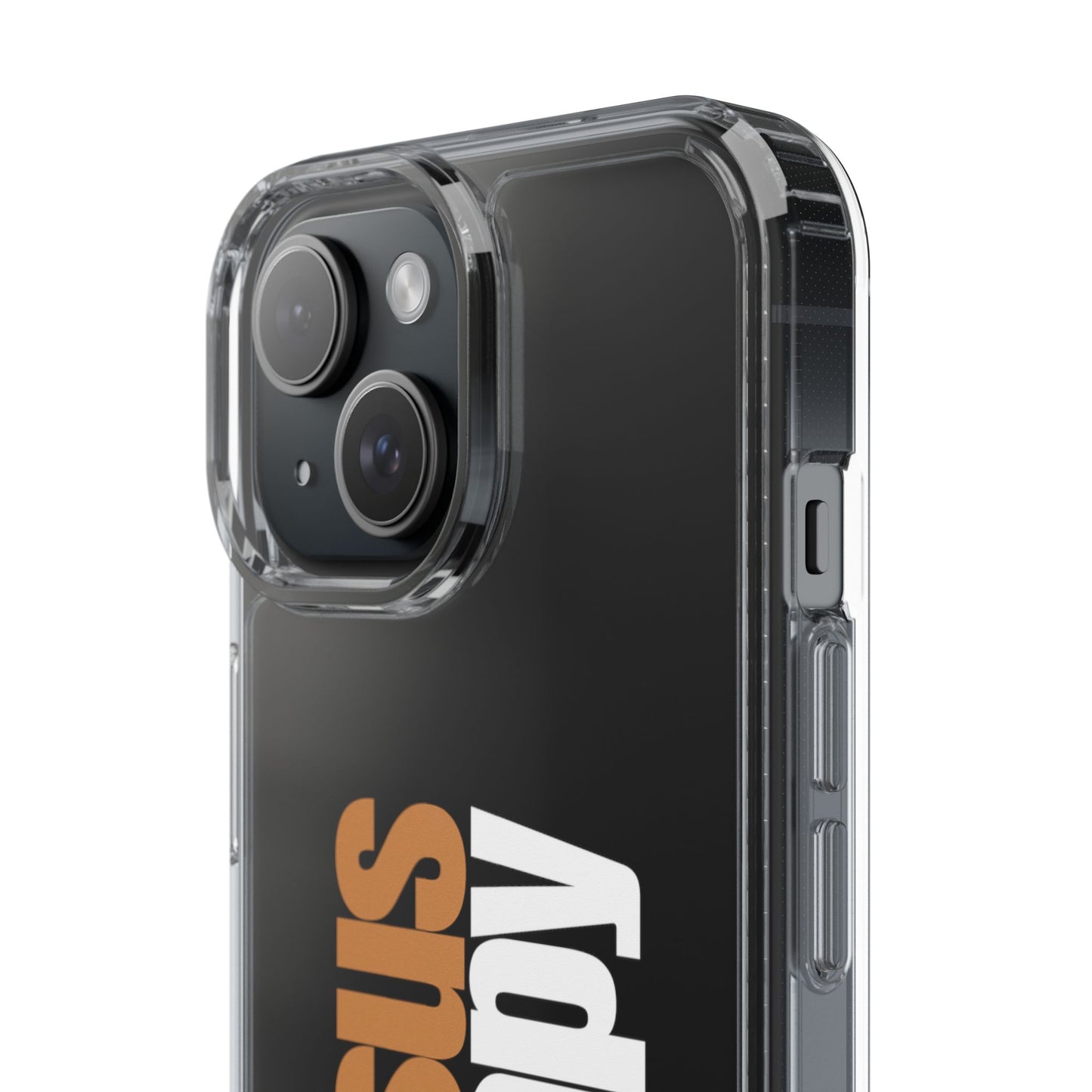 "Jesus + therapy" Clear Phone Cases - white & gold
