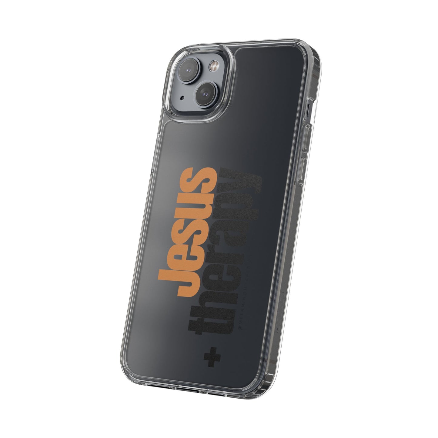 "Jesus + therapy" Clear Phone Cases - black & gold