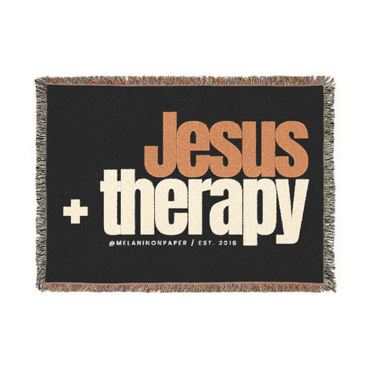 "Jesus + Therapy" Cozy Woven Blanket