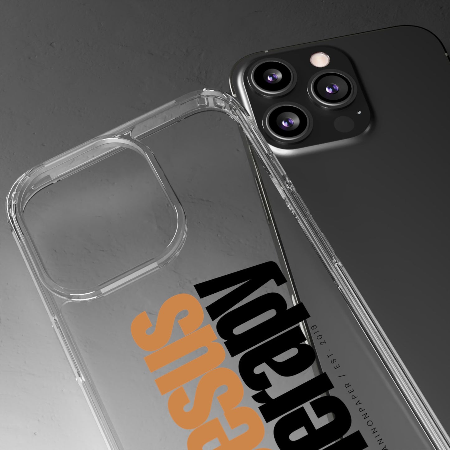 "Jesus + therapy" Clear Phone Cases - black & gold