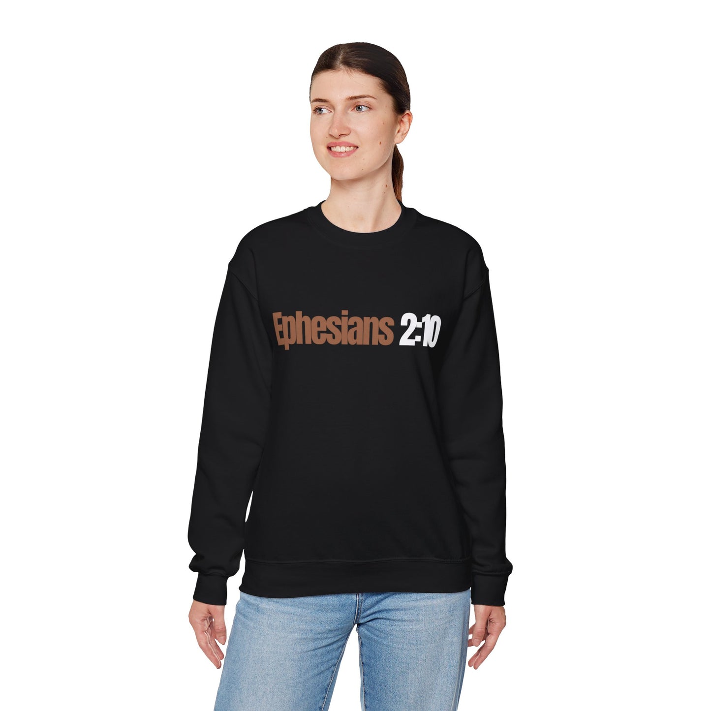 "Ephesians 2:10" Unisex Heavy Blend™ Crewneck Sweatshirt - Black, Gray, & Navy Blue Available