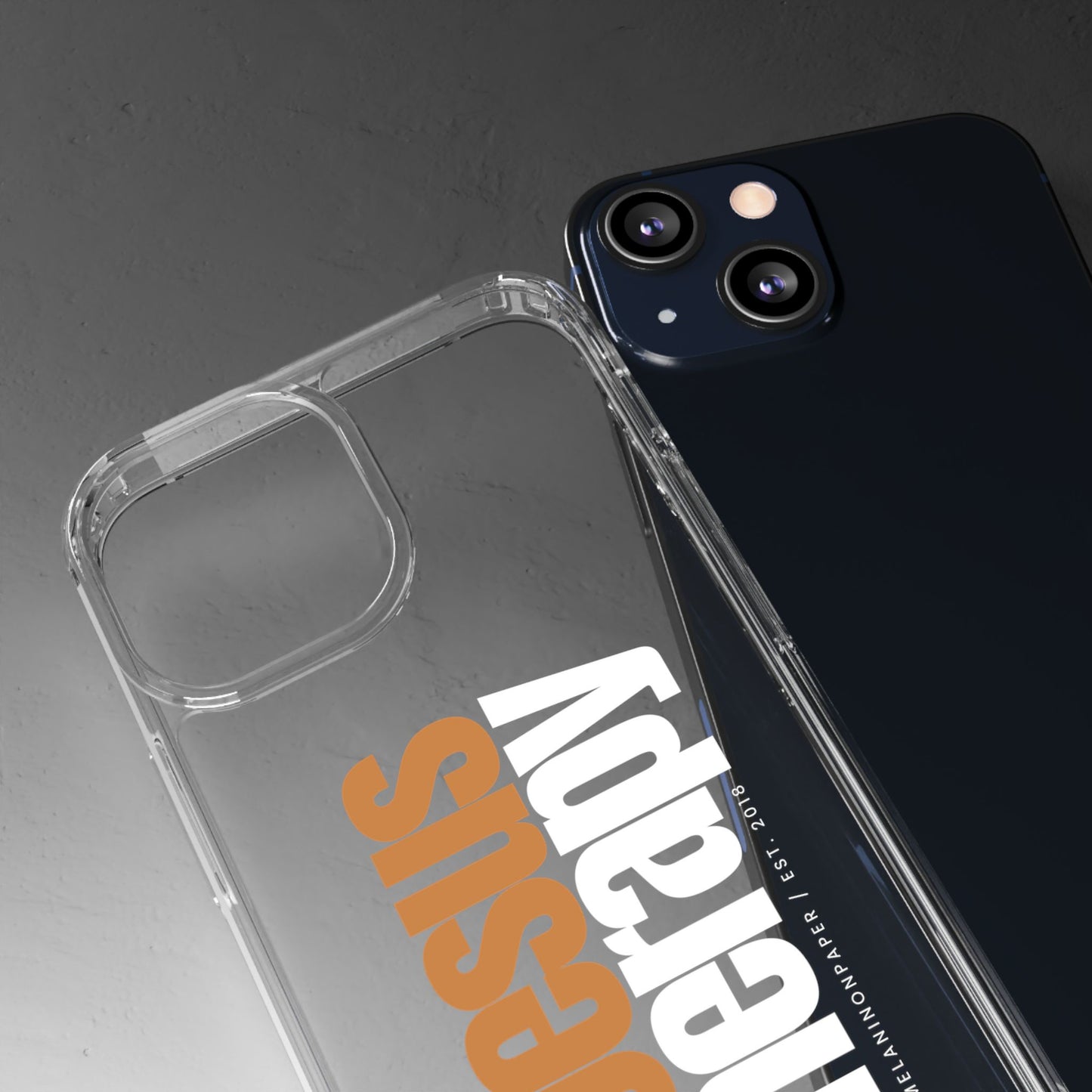 "Jesus + therapy" Clear Phone Cases - white & gold