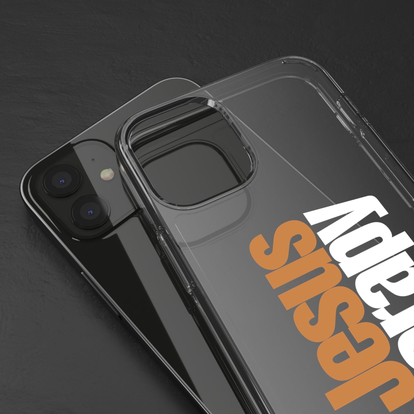 "Jesus + therapy" Clear Phone Cases - white & gold