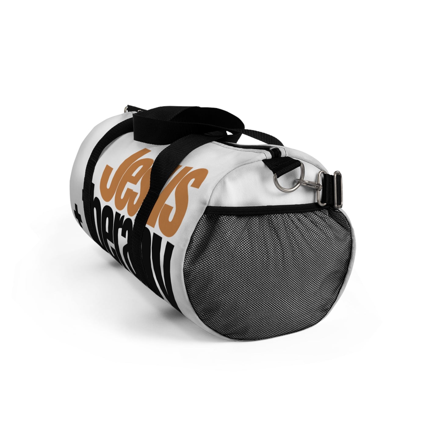 "Jesus + Therapy" Duffel Bag (White) - 2 Sizes Available