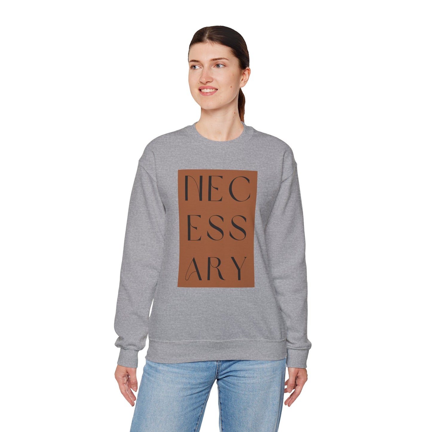 "necessary" Unisex Heavy Blend™ Crewneck Sweatshirt - Black & Gray Available