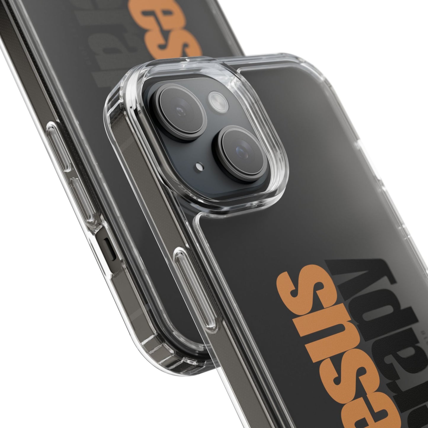 "Jesus + therapy" Clear Phone Cases - black & gold