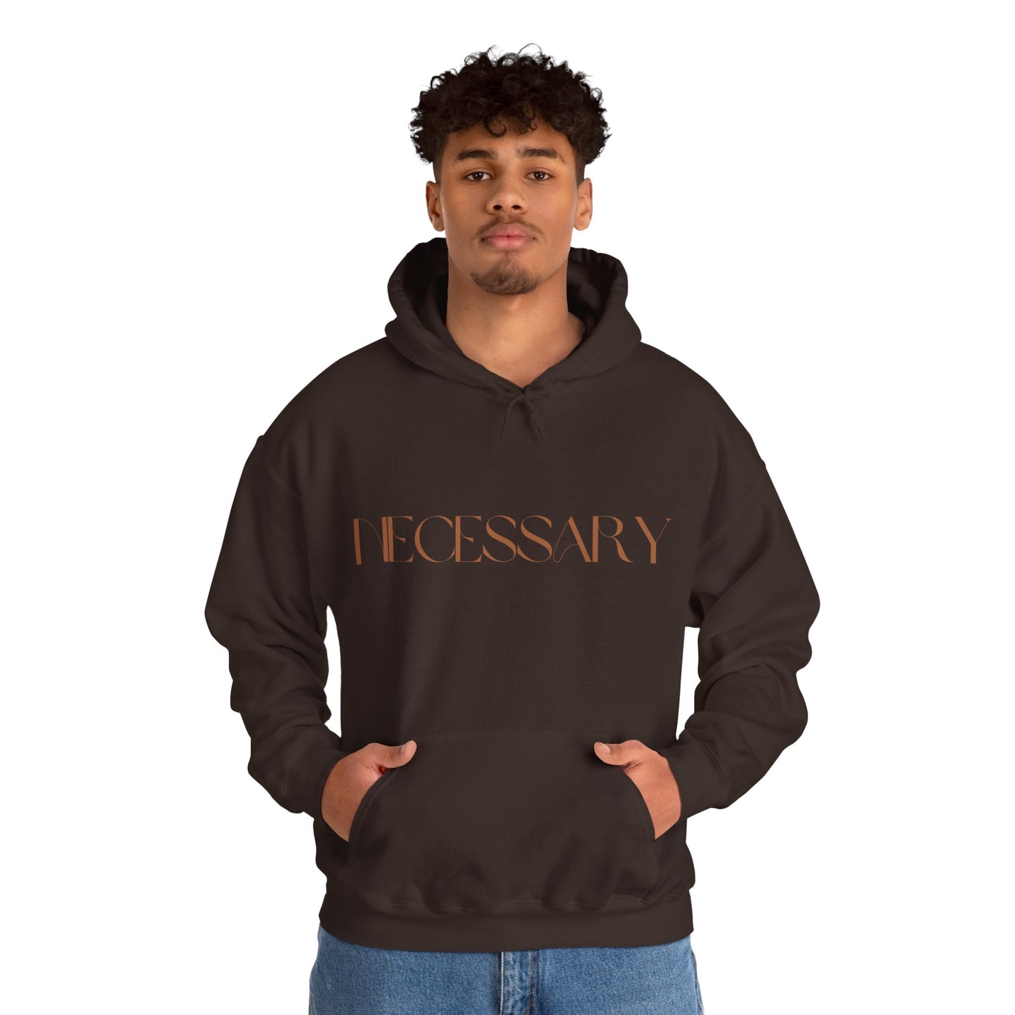 "necessary" Unisex Heavy Blend™ Hooded Sweatshirt - Black, Dark Chocolate & Forest Green Available