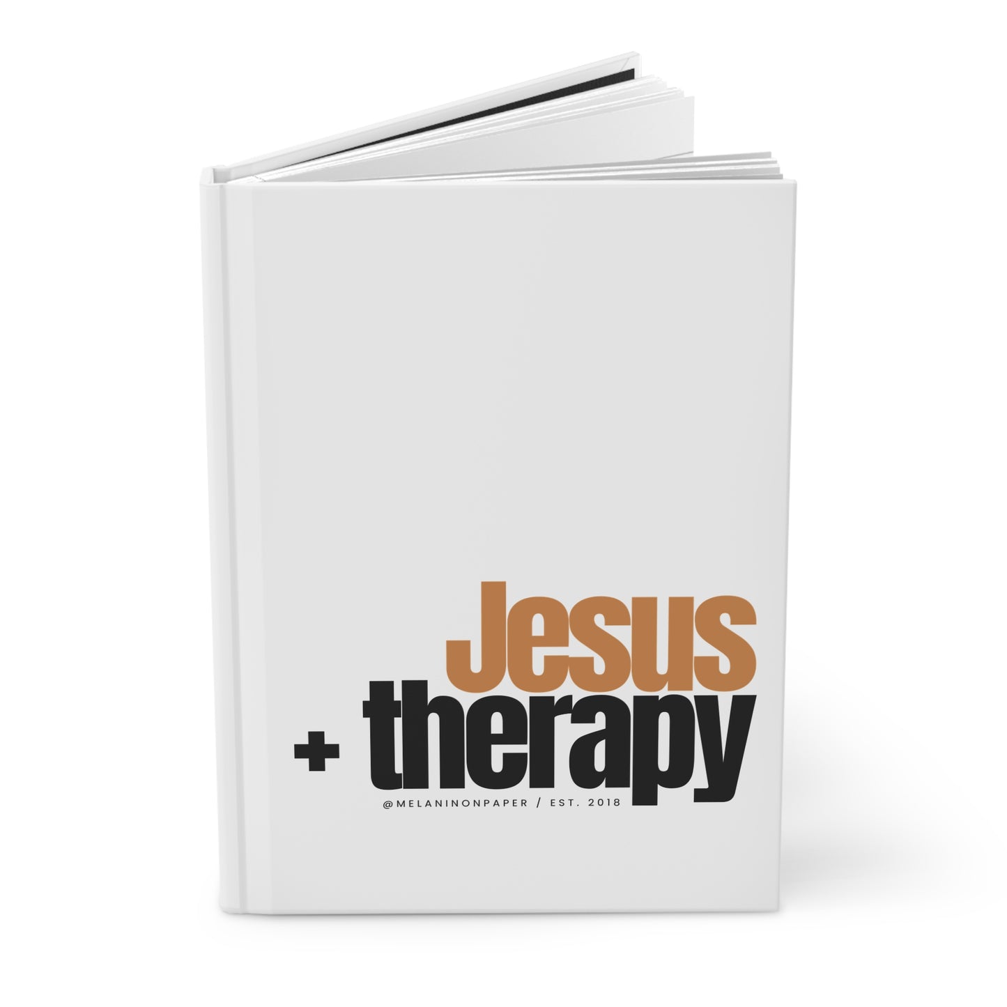 "Jesus + therapy" Velvety Matte Hardcover Journal (white)