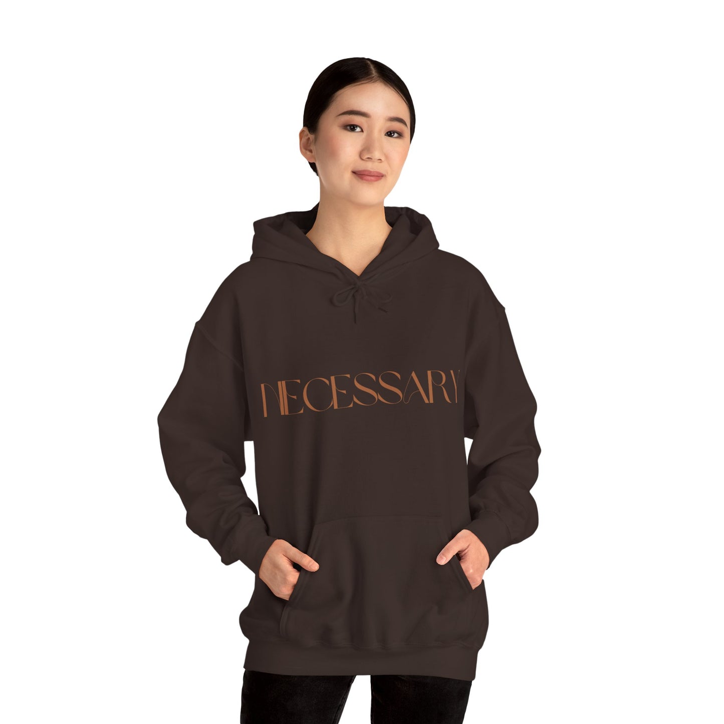 "necessary" Unisex Heavy Blend™ Hooded Sweatshirt - Black, Dark Chocolate & Forest Green Available