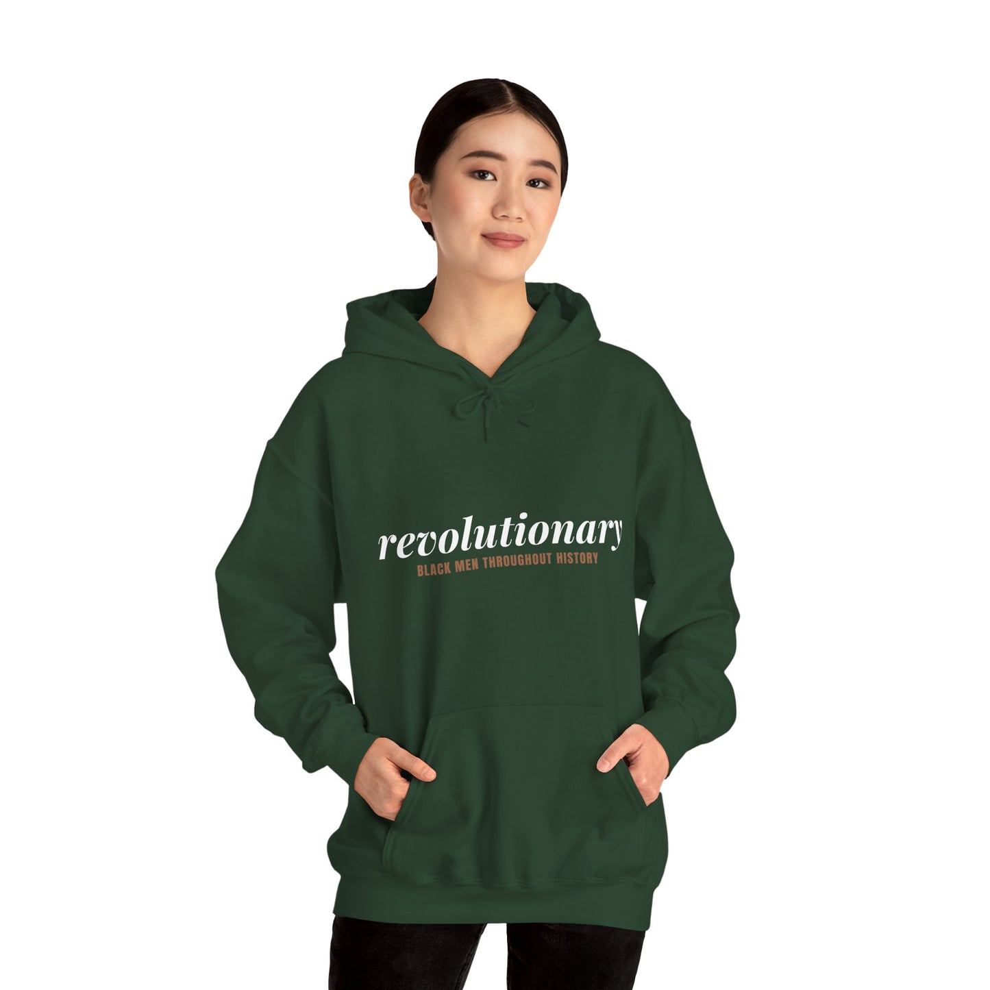 "Revolutionary Black Men" Unisex Heavy Blend™ Hooded Sweatshirt - Black, Chocolate, Navy Blue, Dark Gray, & Hunter Green Available