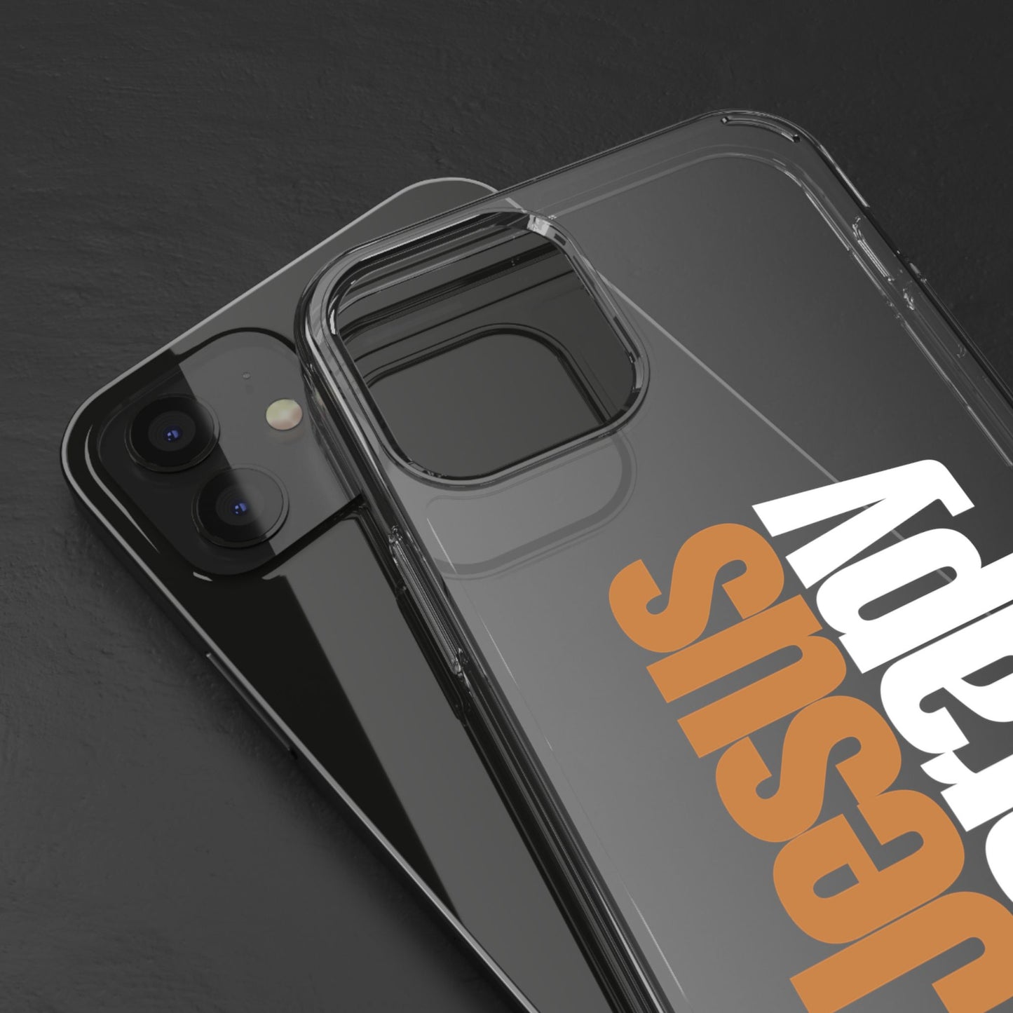 "Jesus + therapy" Clear Phone Cases - white & gold