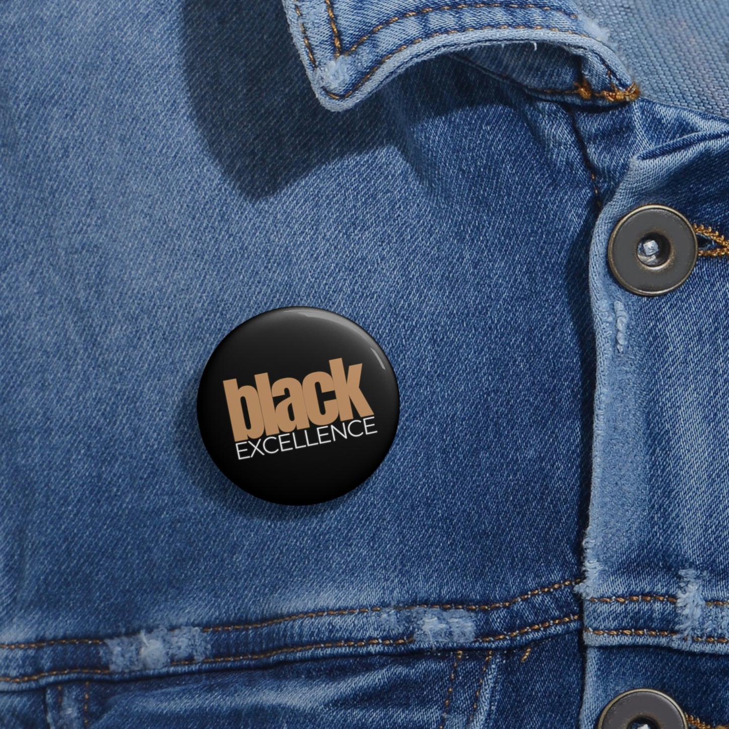 "black excellence" Pin Button - black