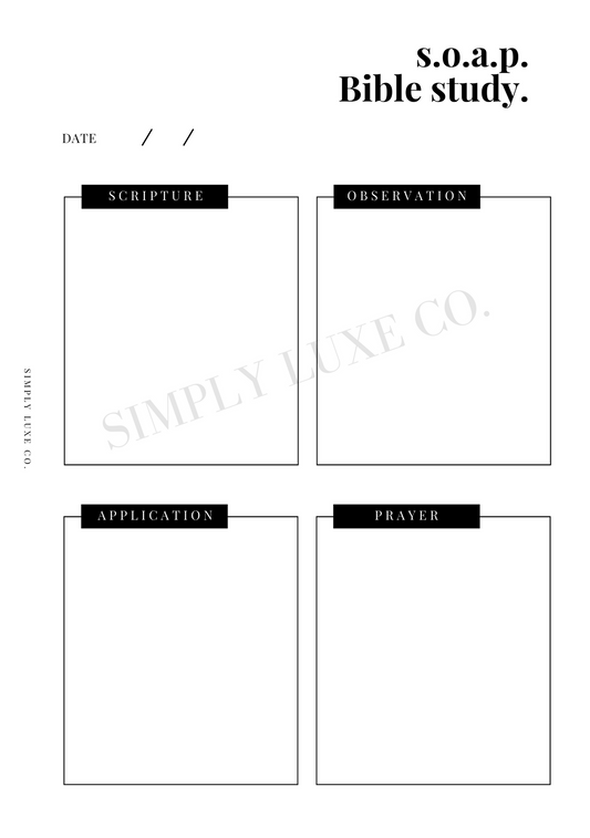 S.O.A.P. Bible Study Printable Inserts