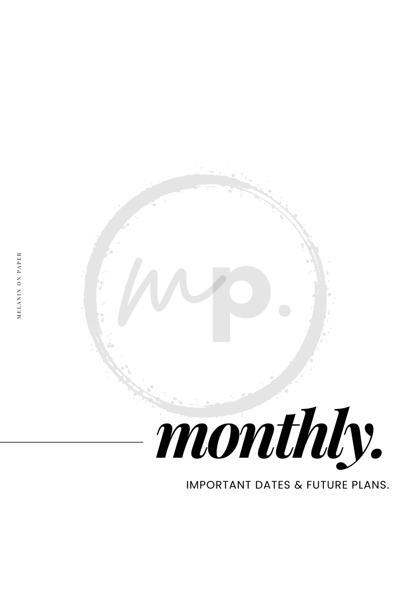 undated monthly calendar Printable Planner Insert Bundle