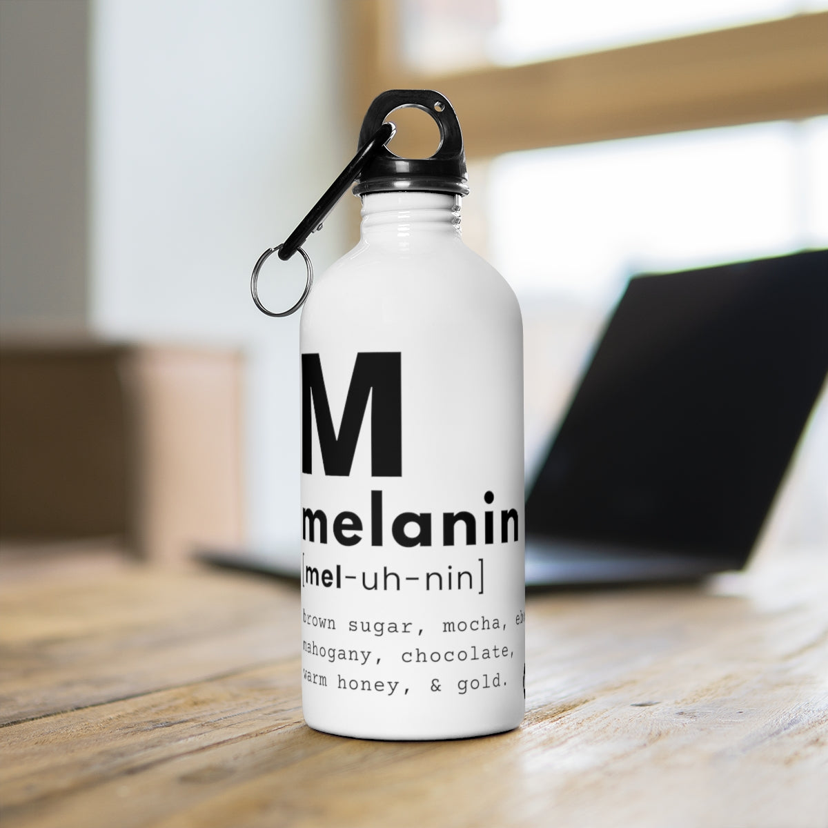 "melanin" Stainless Steel Water Bottle