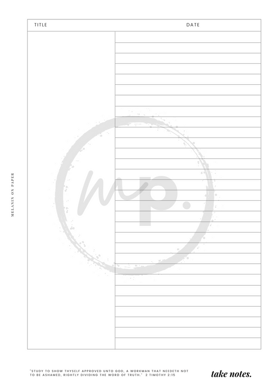 "take notes" Printable Planner Insert Bundle