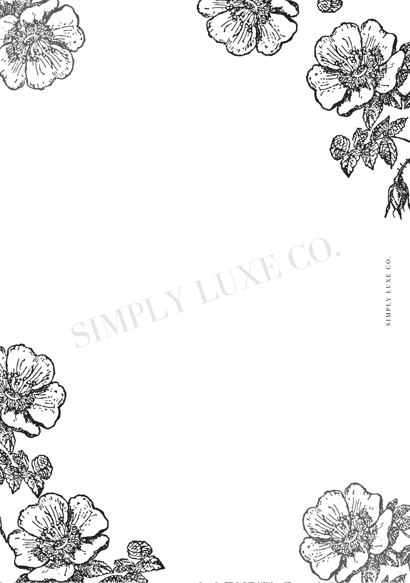 Blank Floral Notes Printable Inserts