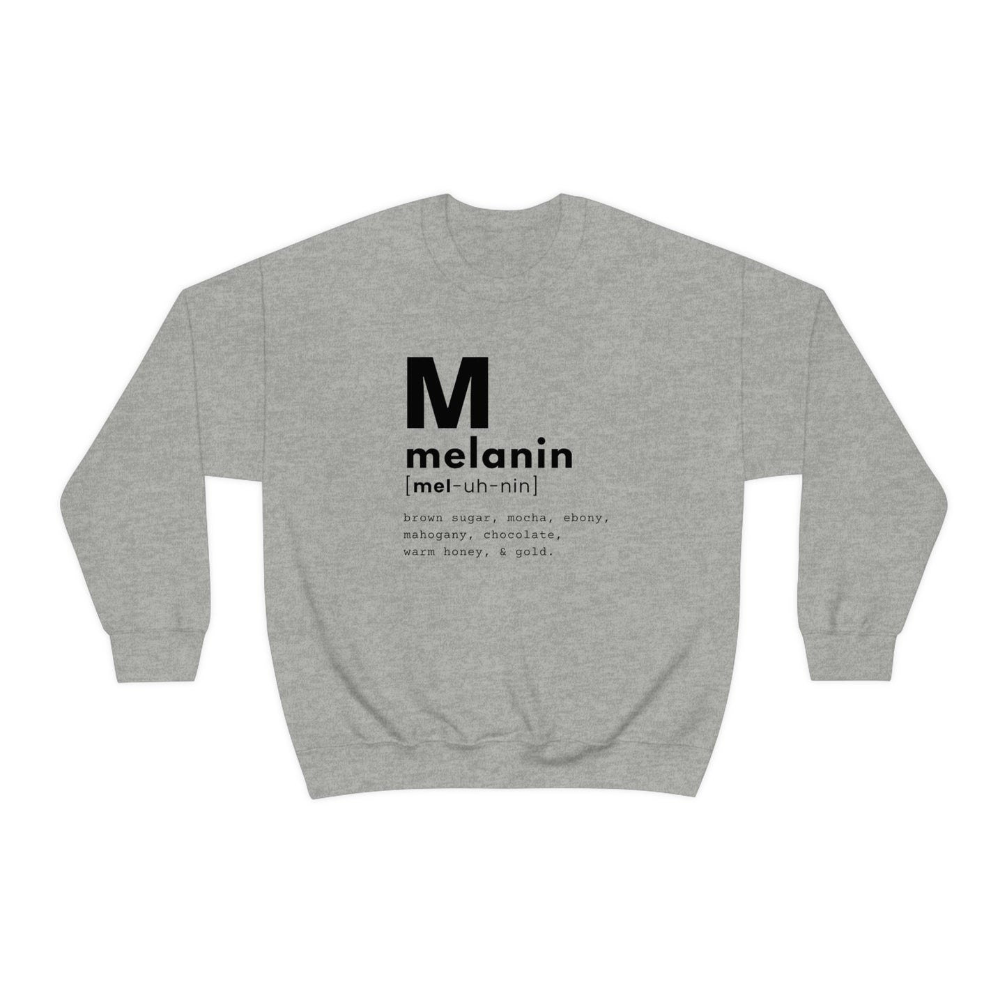 "melanin" Unisex Heavy Blend™ Crewneck Sweatshirt - Gray