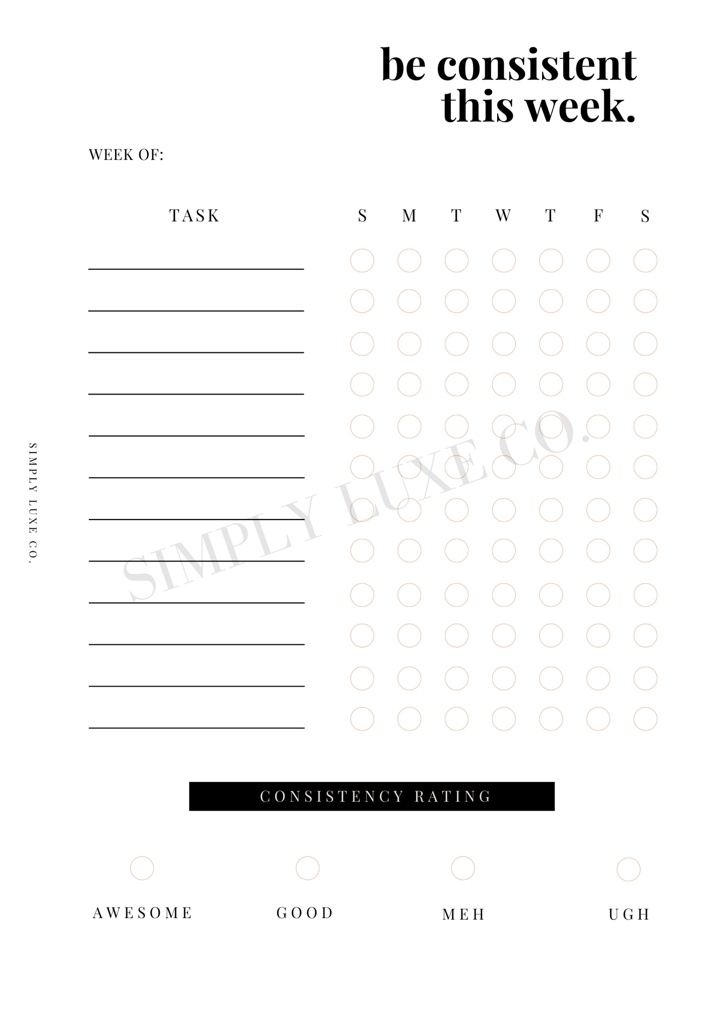 Consistency Tracker Printable Inserts