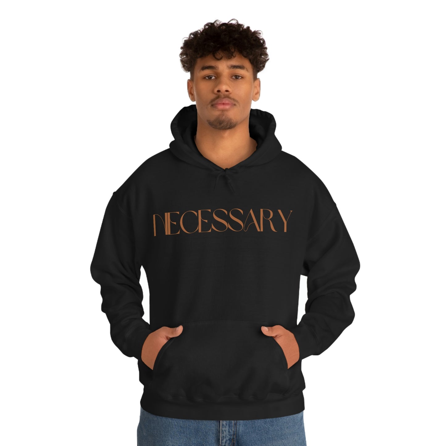 "necessary" Unisex Heavy Blend™ Hooded Sweatshirt - Black, Dark Chocolate & Forest Green Available
