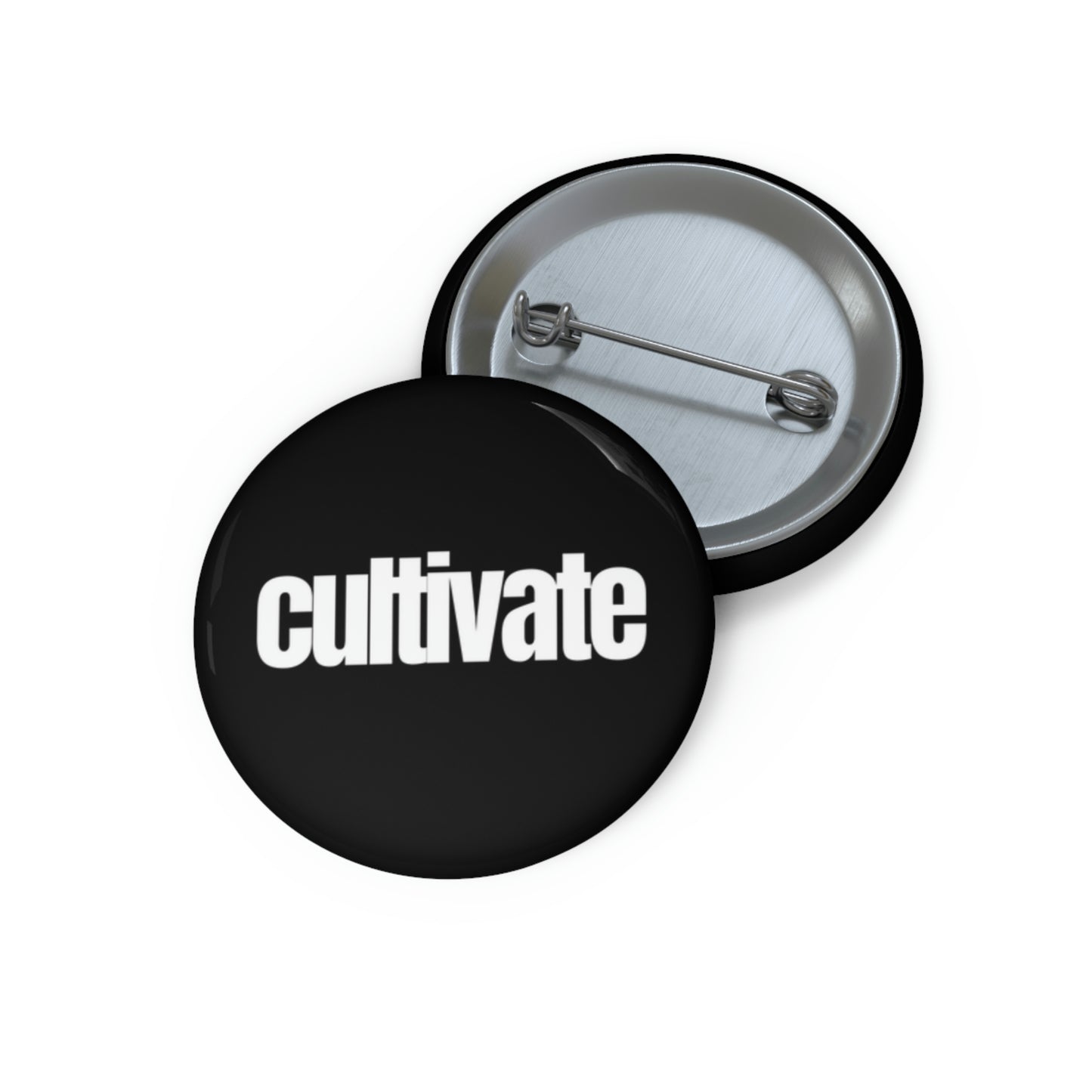 "cultivate" Pin Button - white