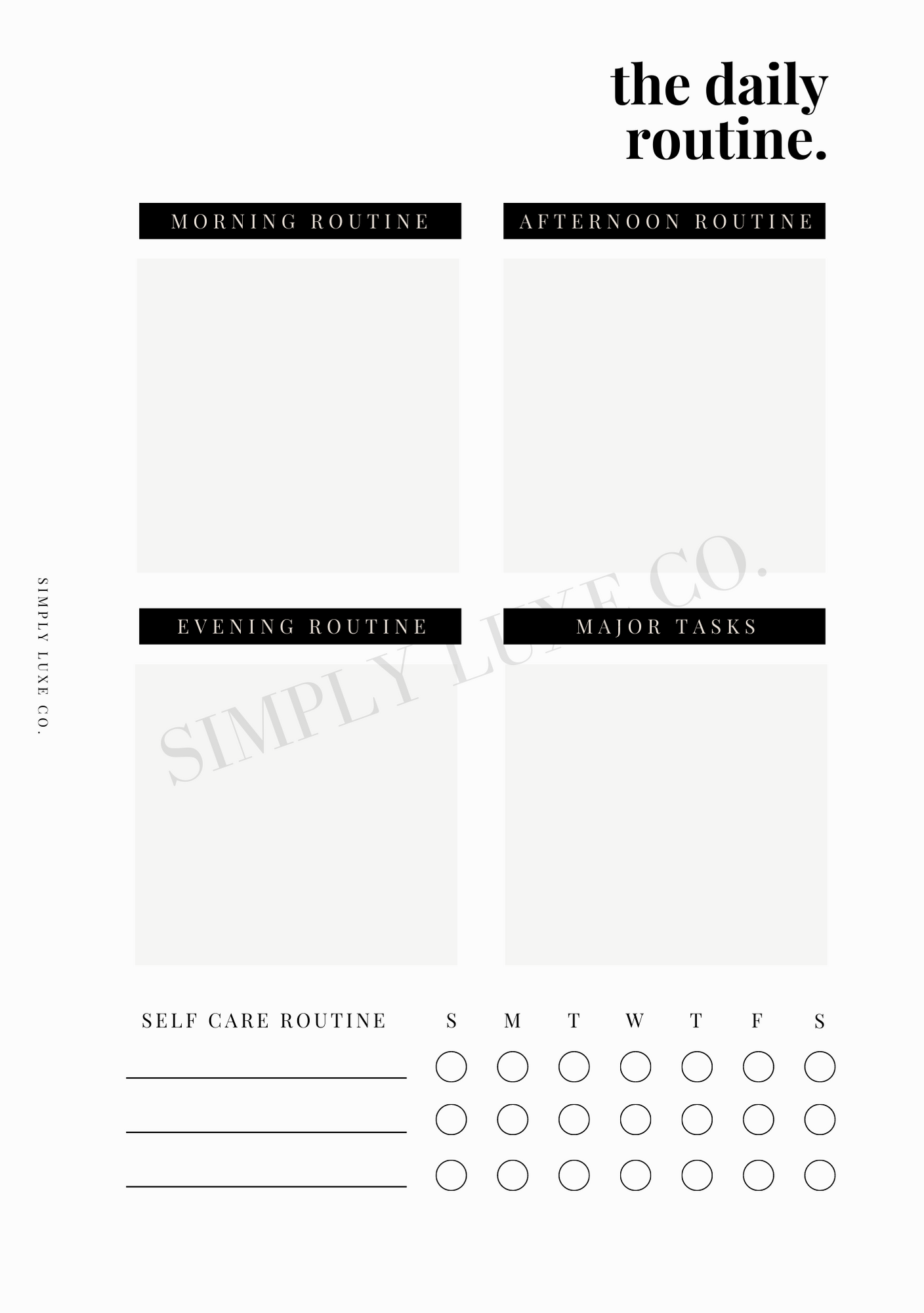 The Daily Routine Printable Inserts - Available in 2 colors