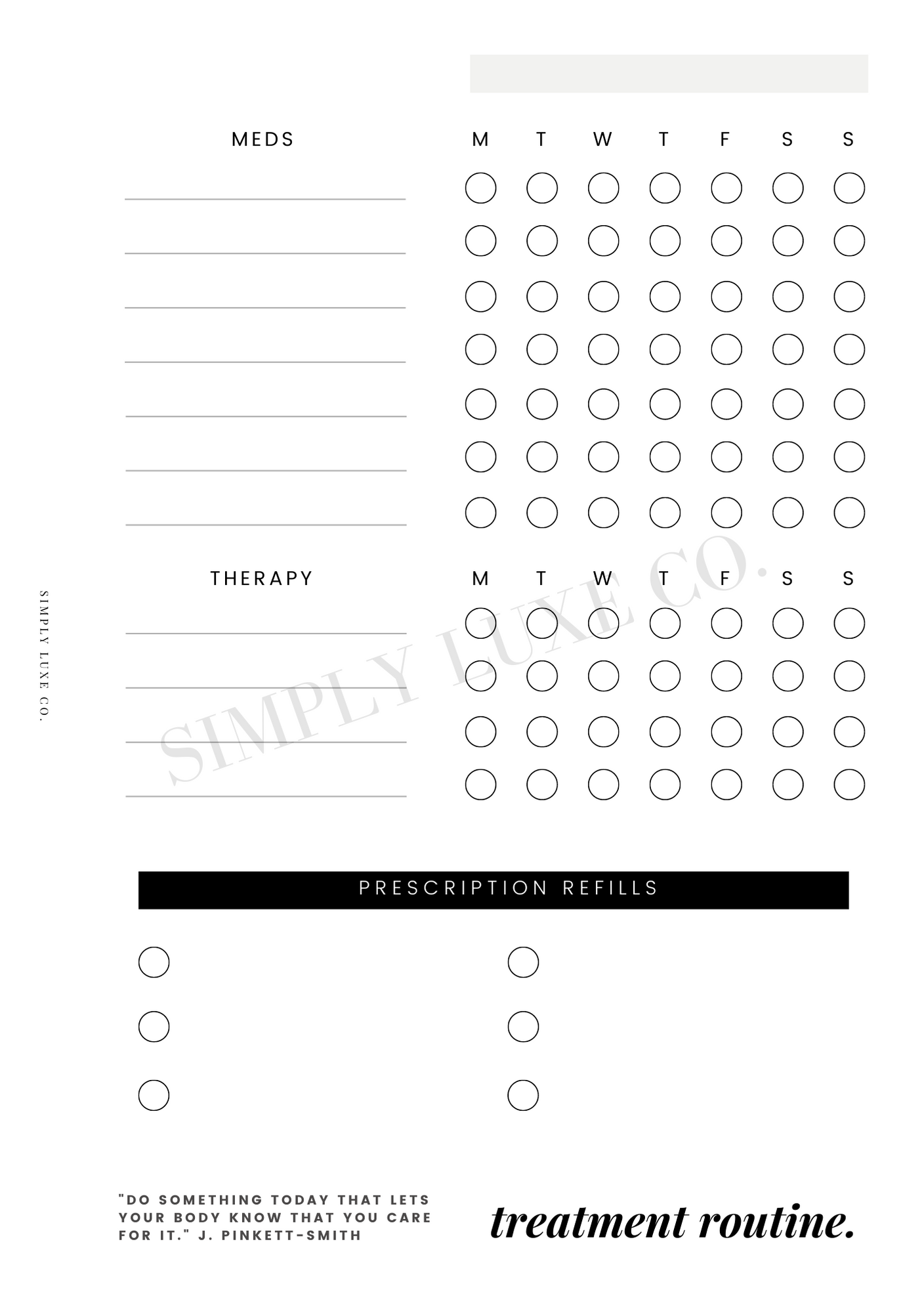 treatment routine "Editorial Edition" Printable Insert