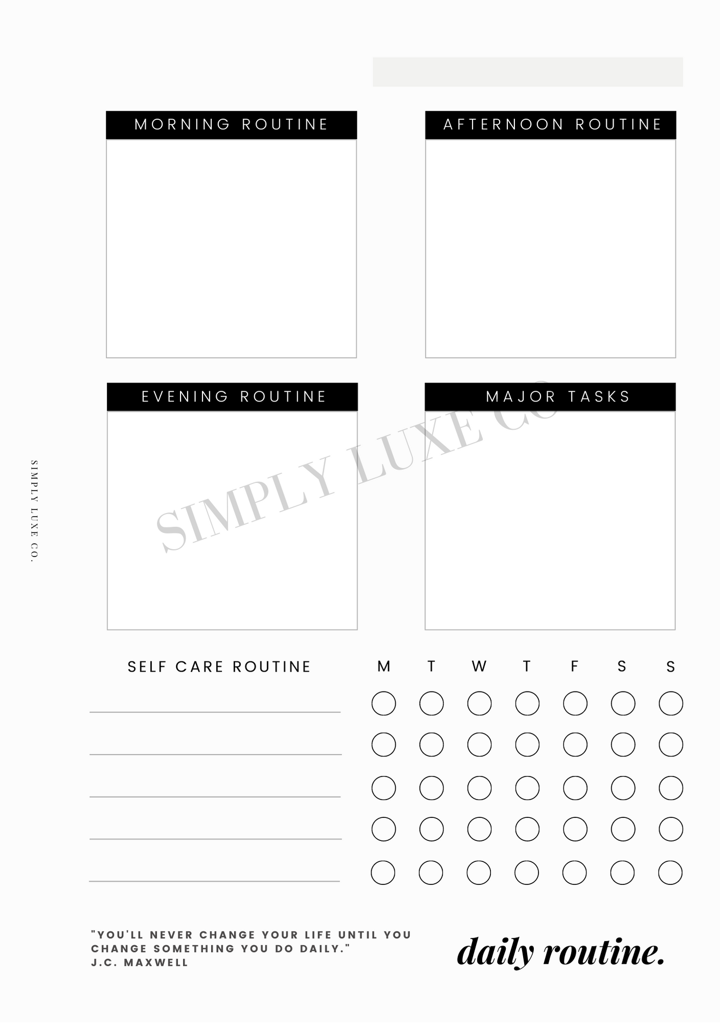 daily routine "Editorial Edition" Printable Insert