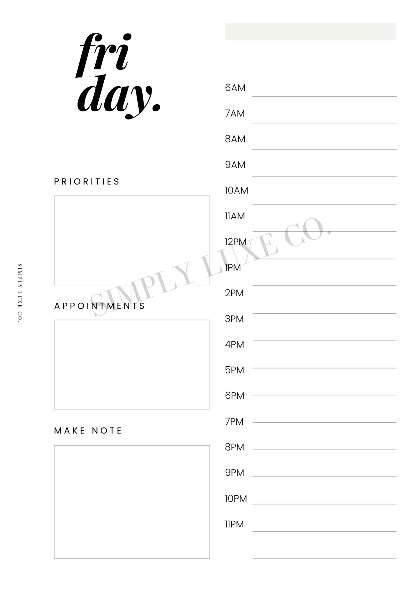 Undated Days "Editorial Edition" Printable Insert Bundle (Monday-start w/ Weekly Overview) - Available in 2 colors