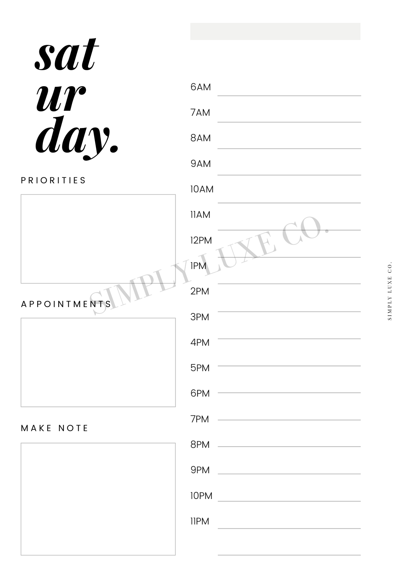 Undated Days "Editorial Edition" Printable Insert Bundle (Monday-start w/ Weekly Overview) - Available in 2 colors