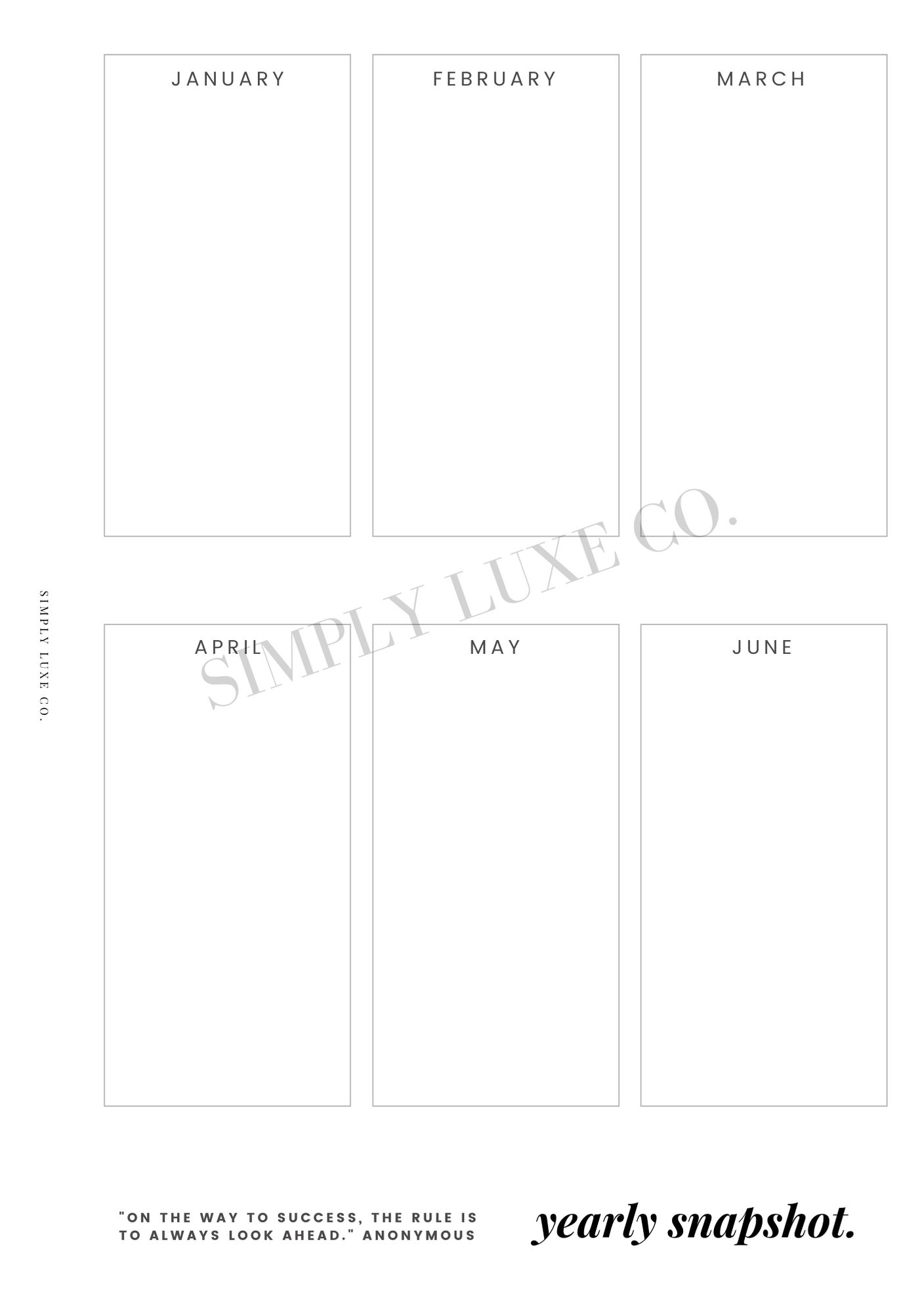 yearly snapshot - "Editorial Edition" Printable Insert