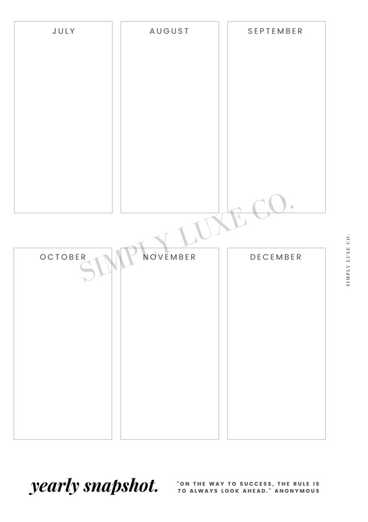 yearly snapshot - "Editorial Edition" Printable Insert