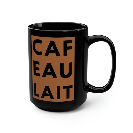 Luxury "Cafe Au Lait" Mug - 15oz Black