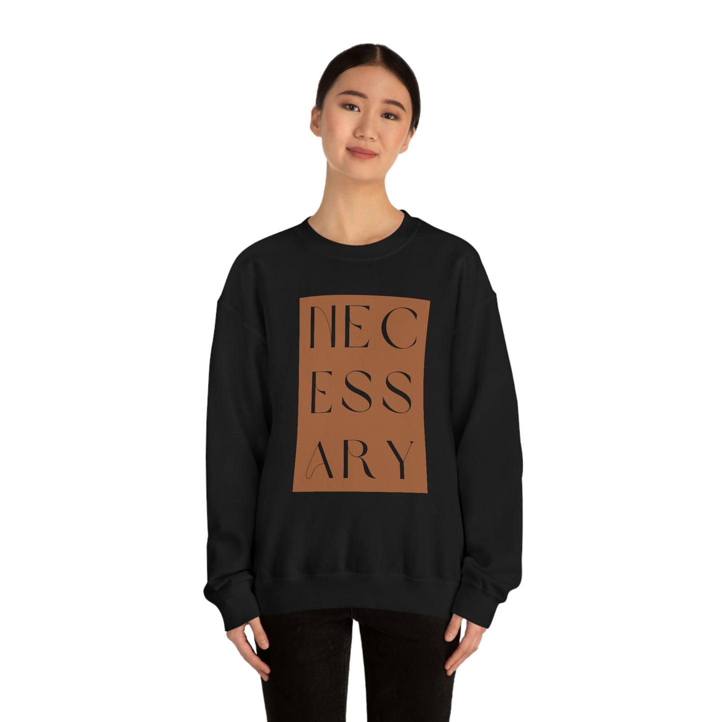 "necessary" Unisex Heavy Blend™ Crewneck Sweatshirt - Black & Gray Available