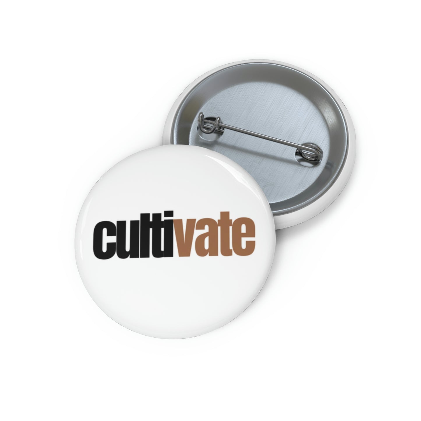 "cultivate" Pin Button - black & gold