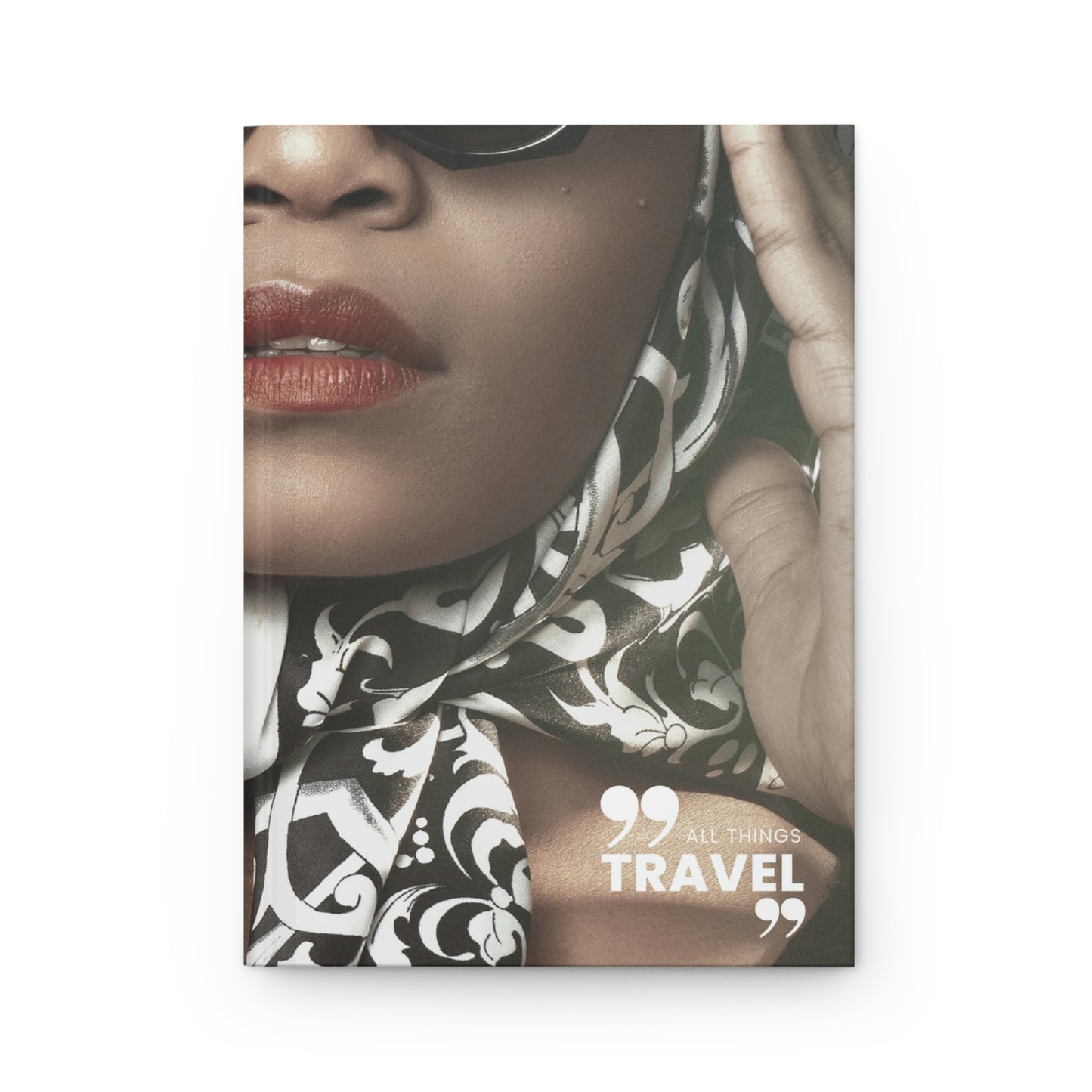 "all things travel" Velvety Matte Hardcover Journal
