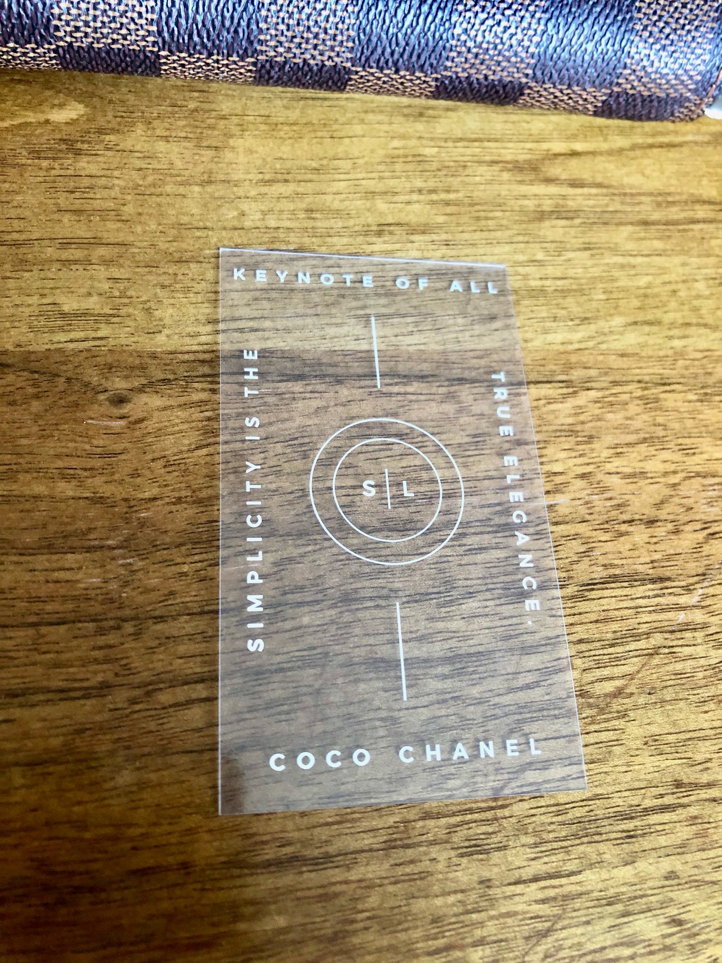 Coco Chanel "Simplicity is the keynote of all true elegance." Transparent Planner