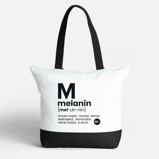 PRE-ORDER "melanin" Luxe Zippered Tote Bag